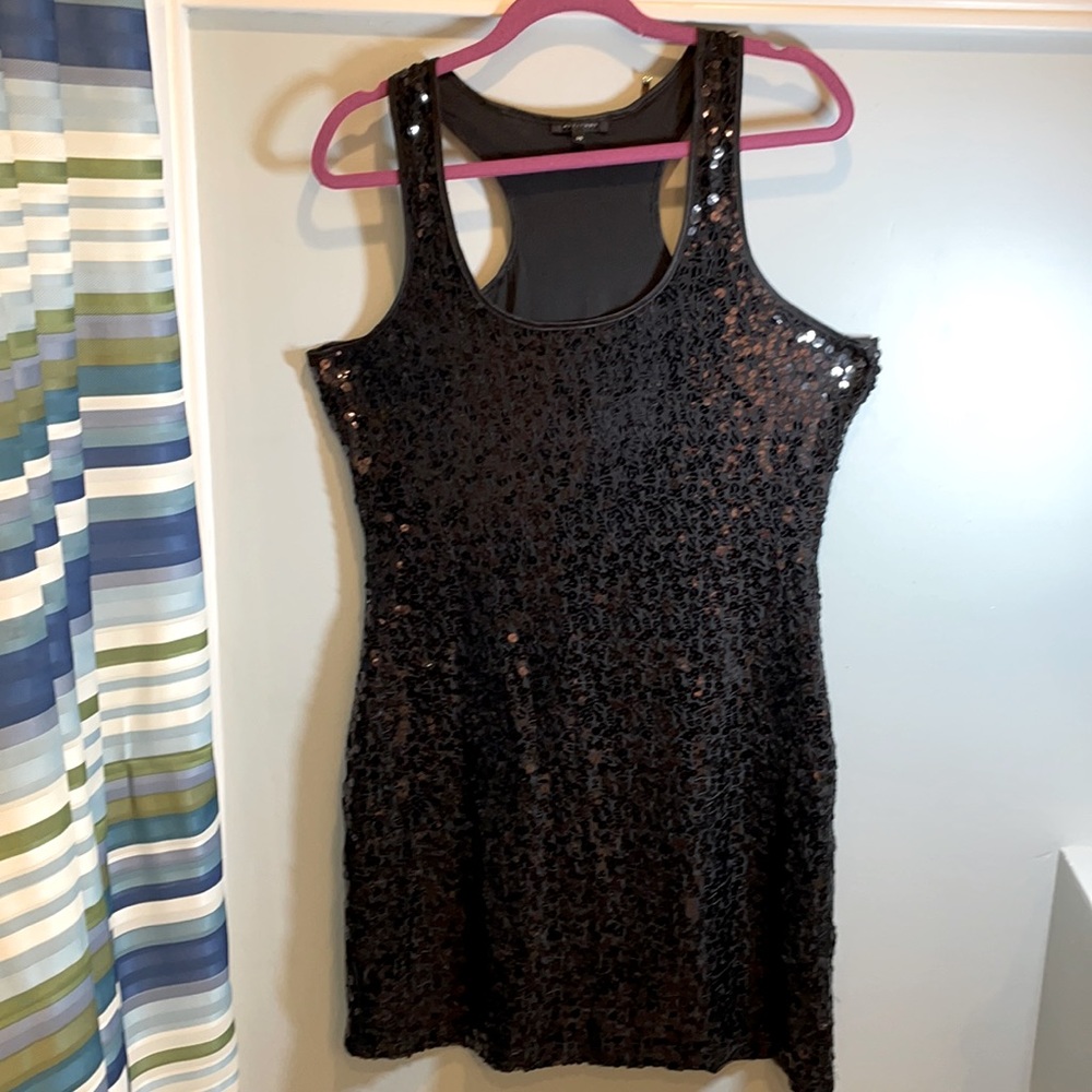 Black plus size sequins bodycon dress